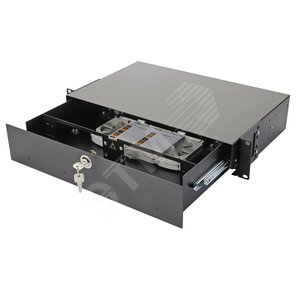 Панель коммутационная 19 дюймов 2U выдвижная корпус 4 x 8 адаптеров 9/125 OS2 - Eurolan