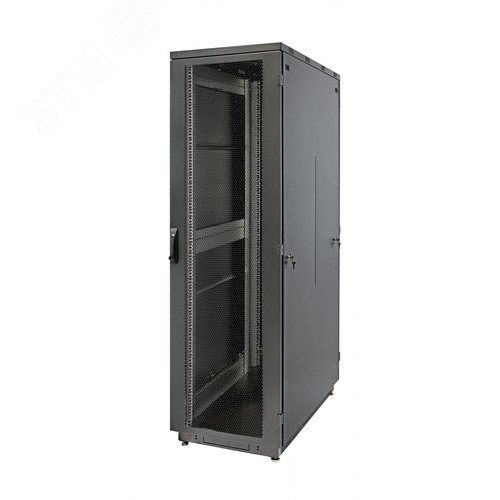 Шкаф Racknet S3000 42U 600 x 1000, передняя дверь перфорированная одностворчатая, задняя дверь перфорированная одностворчатая, черный - Eurolan