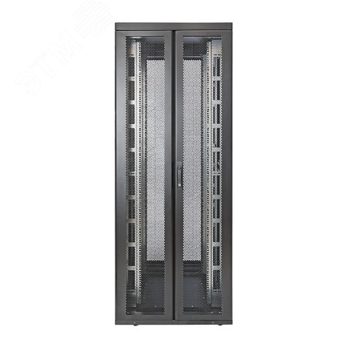 Шкаф Rackcenter D9000 48U 750 x 1200, передняя дверь перфорированная двустворчатая, задняя дверь перфорированная двустворчатая, без боковых стенок, черный - Eurolan
