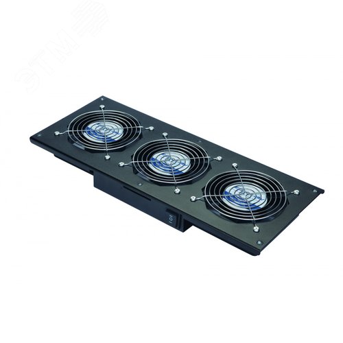 Модуль вентиляторный потолочный, 3 вентилятора, термореле, 3 положения, черный