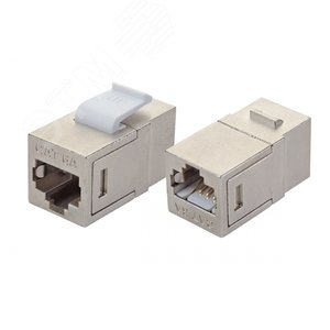Проходной адаптер RJ45-RJ45, FTP категории 6A keystone, серебристый, | 12B-EA-07SL | Eurolan - Eurolan
