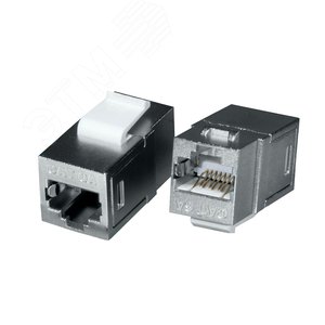 Проходной адаптер RJ45-RJ45, FTP категории 6A keystone, серебристый, | 12B-EA-07SL | Eurolan - фото 2