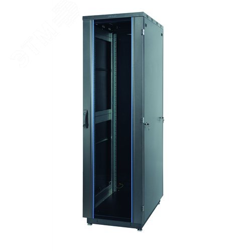 Шкаф Racknet S3000 22U 600 x 600, передняя дверь стеклянная одностворчатая, задняя дверь металлическая одностворчатая, черный 2