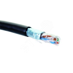 Кабель кат. 5e, F/UTP, 4 пары, 24 AWG, LSZH нг(A)-HFLTx, внешний, черный, коробка 305 м, Китай | 19C-F5-07BL-B305 | Eurolan - Eurolan