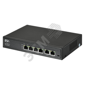 Коммутатор неуправляемый 6 портов RJ45 10 100 Мб/с PoE 65Вт - RVi