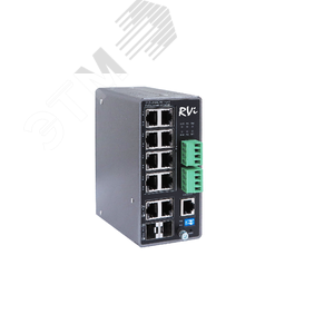 Коммутатор   МАС 8К 12 портов (8 PoE) 240 Вт (-40…75) (RVi-2NSIXM08G-2C) - RVi