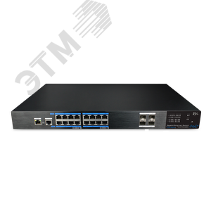Коммутатор   МАС 16К 20 портов (16 PoE) 270 Вт (-10…50) (RVi-2NSM16G-4S)