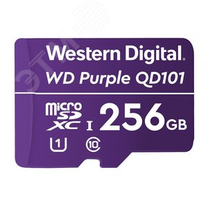 Карта памяти 256GB MicroSDXC Purple, Class 10, UHS-I U1 (WDD256G1P0C) - Western Digital