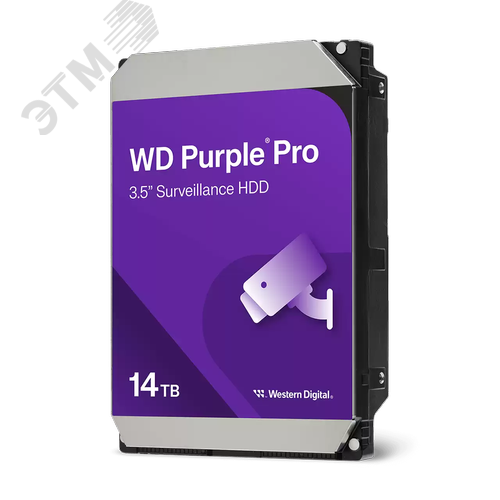 Жесткий диск 14TB Purple 3.5'', SATAIII, 7200     об/мин, 512 МБ - Western Digital