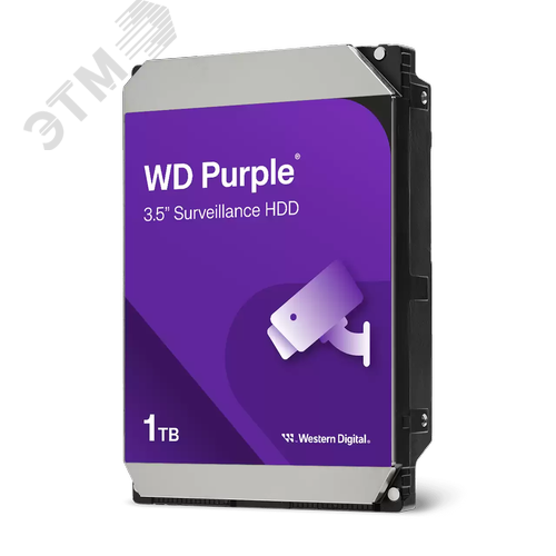 Жесткий диск 1Tb Purple 3.5‘‘, SATAIII, 5400 об/мин, 64 МБ (WD10PURZ) - Western Digital