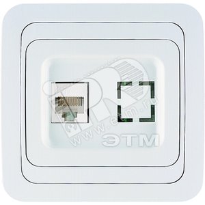 Mimoza бел/бел розетка CAT5e + гнездо - Makel