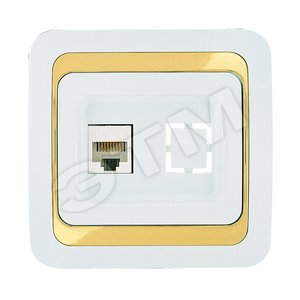 Mimoza Розетка CAT5e + гнездо белый/золотой - Makel