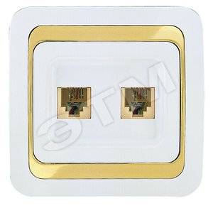 Mimoza бел/зол розетка CAT5e + CAT5e (12236) - Makel