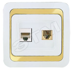 Mimoza бел/зол розетка CAT5e + TF евро - Makel