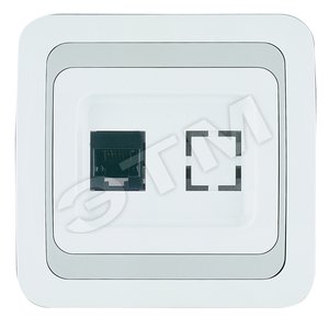 Mimoza бел/сер розетка CAT5e + гнездо - Makel