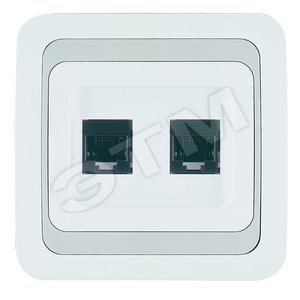 Mimoza бел/сер розетка CAT5e + CAT5e - Makel