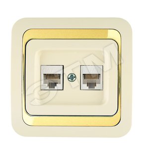 Mimoza крем/зол розетка CAT5e + CAT5e (12636) - Makel
