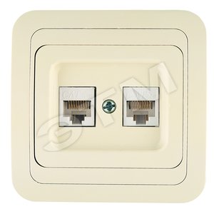 Mimoza Розетка компьютерная CAT5e + CAT5e бежевая - Makel
