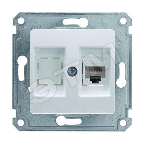 Lillium Розетка компьютерная CAT5е+ гнездо (механизм) белая - Makel