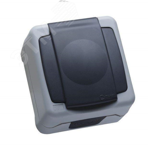 герметичная серая розетка с крышкой IP55 (винтовой зажим) - Makel