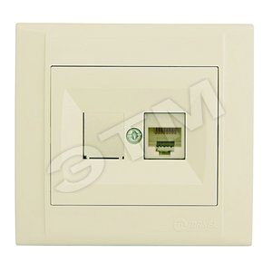Defne Розетка компьютерная CAT5e + гнездо бежевая