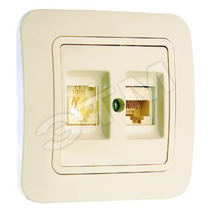 Lillium Розетка CAT5e + TF евро бежевый - Makel