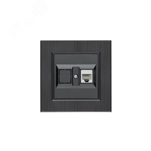 Розетка компьютерная CAT5 + гнездо KAREA LINE STAR дымчатый - Makel