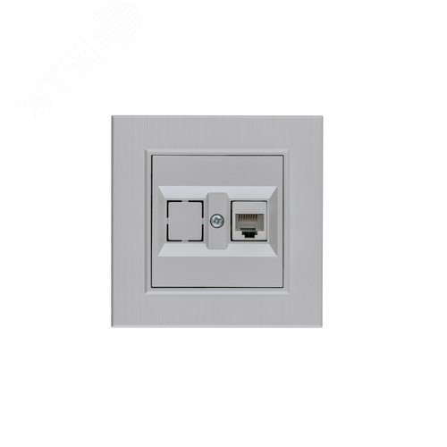 Розетка компьютерная CAT5 + гнездо KAREA LINE STAR жемчужный - Makel