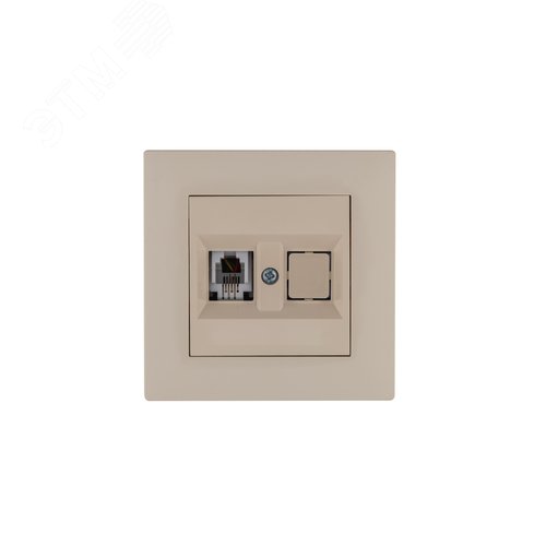 Розетка компьютерная CAT5+гнездо KAREA RIZZ крем - Makel