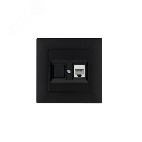 Розетка компьютерная CAT5+гнездо KAREA RIZZ STAR черный - Makel