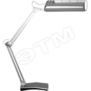 Светильник KT008.6A+С настольный+струбц. 220В 11Вт КЛЛ 2G7 серебро (KT008.6A+С серебро) - Ультра ЛАЙТ
