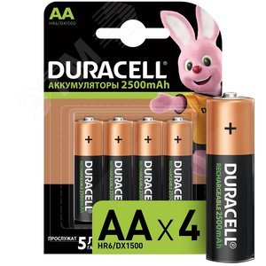 Аккумулятор HR6-4BL 2400mAh/2500mAh предзаряженный (4/40/15000) - Duracell