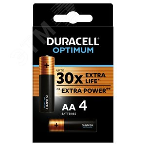 Батарейки Duracell 5014061 АА алкалиновые 1,5v 4 шт. LR6-4BL Optimum, | Б0056020 | Duracell - Duracell