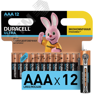 Элем. Пит. Duracell LR03-12BL Ultra Power (12/144/39168) (Б0038767) - Duracell