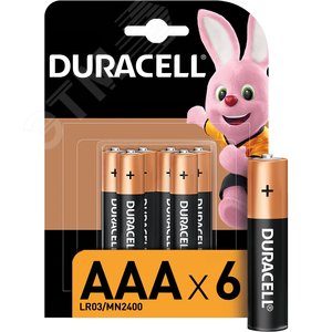 Элемент питания LR03-6BL BASIC (6/60/33840) - Duracell