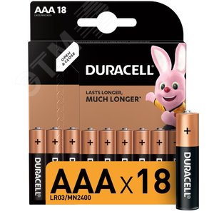 Элемент питания LR03-18BL BASIC (18/180/36540) - Duracell