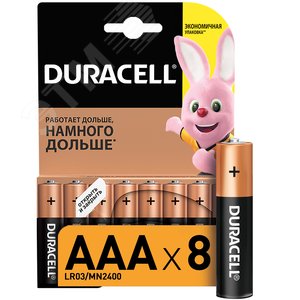 Элемент питания LR03-8BL BASIC (8/80/35280) - Duracell