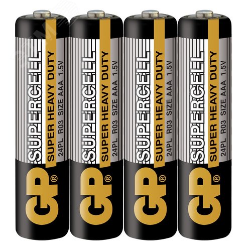 Батарейка солевая Super &amp; Greencell &amp; PowerPlus -4 шт. в пленке - GP