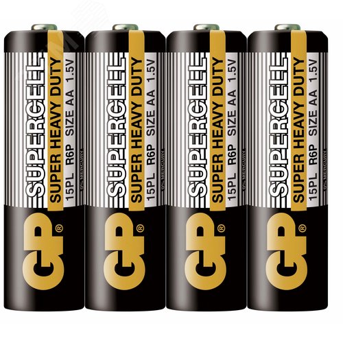 Батарейка солевая Super &amp; Greencell &amp; PowerPlus -4 шт. в пленке - GP