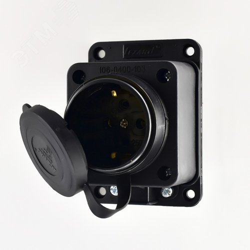 Розетка прямая 1х2Р+РЕ 1х16А 220v (каучук) 2