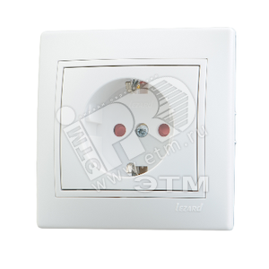 MIRA Розетка с заземлением со шторками белая