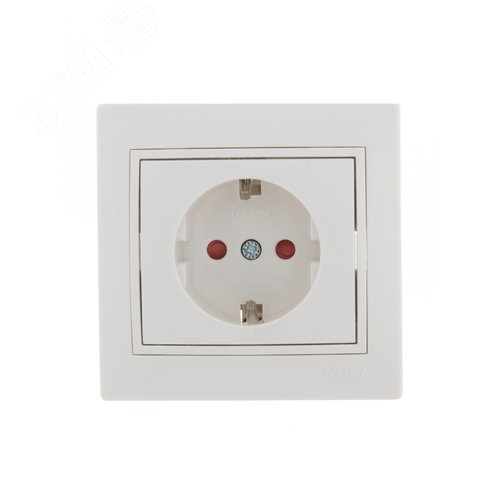 MIRA Розетка с заземлением со шторками белая 2