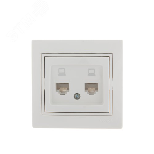Мира Розетка RJ 45 х2 белый с вст сер - фото 2