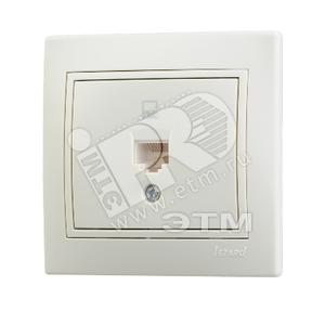 MIRA Розетка компьютерная RJ45x1 бежевая - Lezard