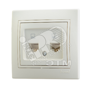 MIRA Розетка компьютерная RJ45x2 бежевая - Lezard
