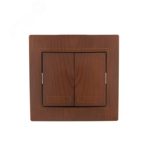 MIRA Выключатель двухклавишный сосна 2