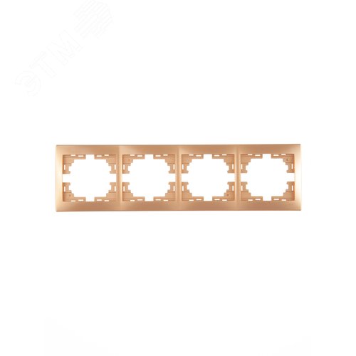 Мира Рамка х4 горизонтальная без вставки металлик золото - фото 2