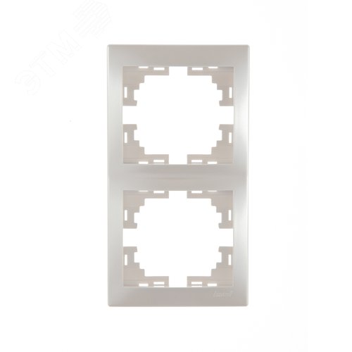 MIRA Рамка 2 поста вертикальная жемчужный перламутр 2