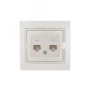 Мира Розетка RJ 45x2 жемчужно-белый - Lezard
