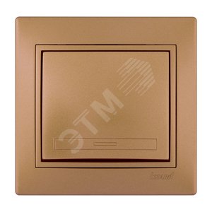 Мира Выключатель двойной золотой металлик (701-1301-101) - Lezard